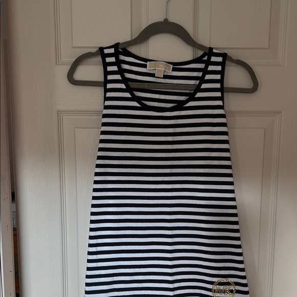 Michael Kors Collection Black and White Striped Tank Top - Picture 1 of 1